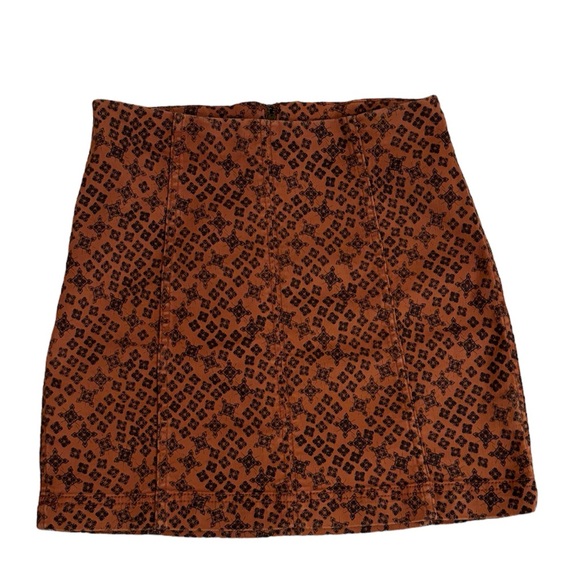 FREE PEOPLE Modern Femme Printed Mini Skirt in Rust - Picture 1 of 9